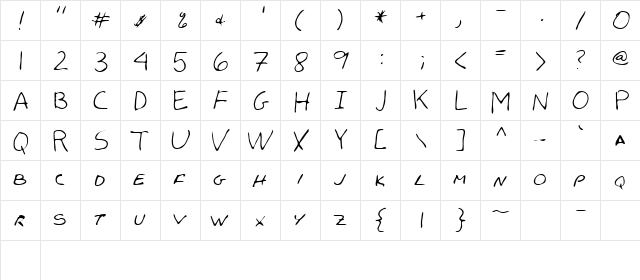 Stone Regular  glyph index