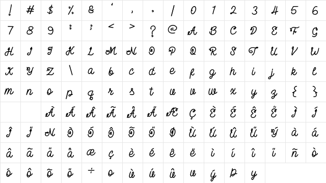 Little Thomas Regular  glyph index