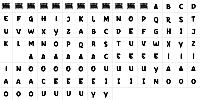 Aquatic Personal Use  glyph index