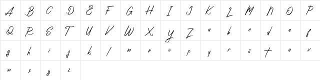 Silloute FREE Regular  glyph index