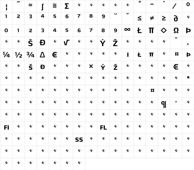 Max-BoldSCExpert Regular  glyph index