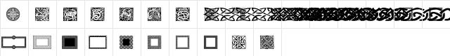 Celtic Elements Regular  glyph index