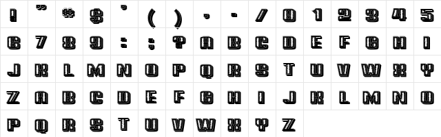 Mitesser 3D Regular  glyph index