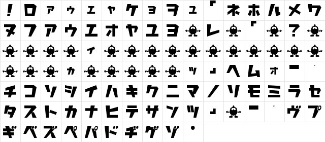 I2Roboda&#56552 Regular  glyph index