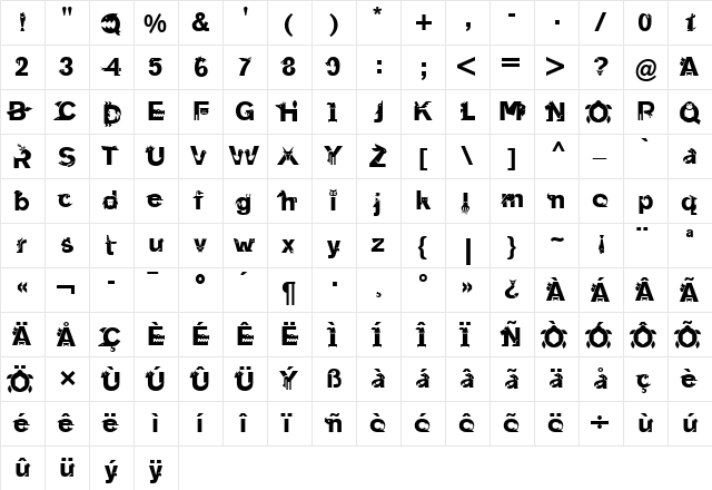 LTAnimalia Medium  glyph index