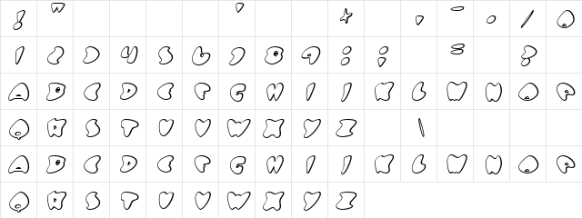 Poppadum Regular  glyph index