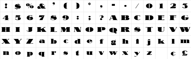 Makar Display SSi Regular  glyph index