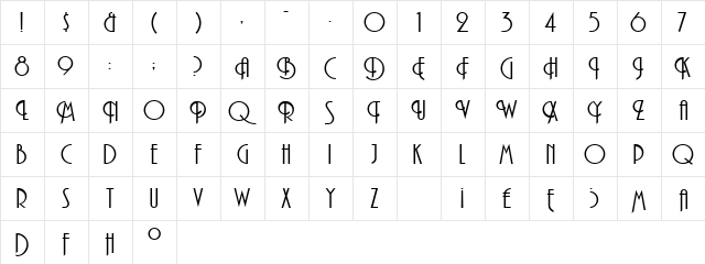 London 3 Regular  glyph index