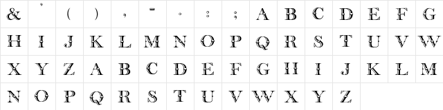 Hunter Regular  glyph index