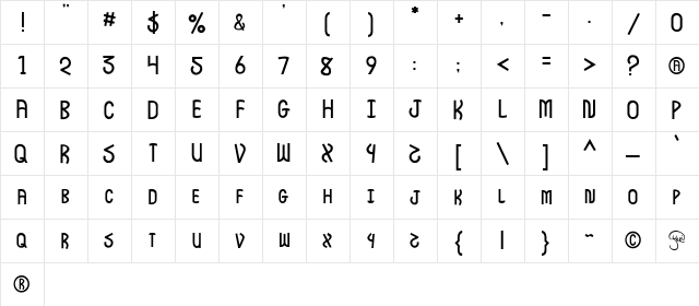 JI Deschutes JI Deschutes  glyph index