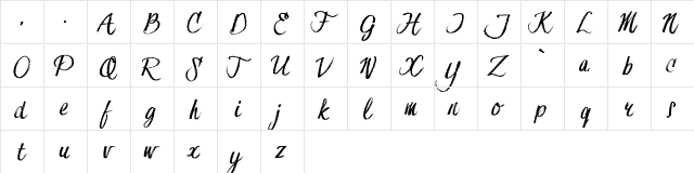 Hesster Moffett TRIAL Regular  glyph index