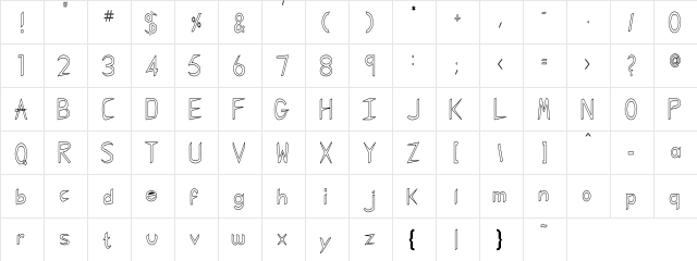 Gregorian__KK Regular  glyph index