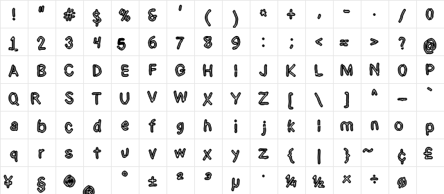 Dictator Chalk  glyph index