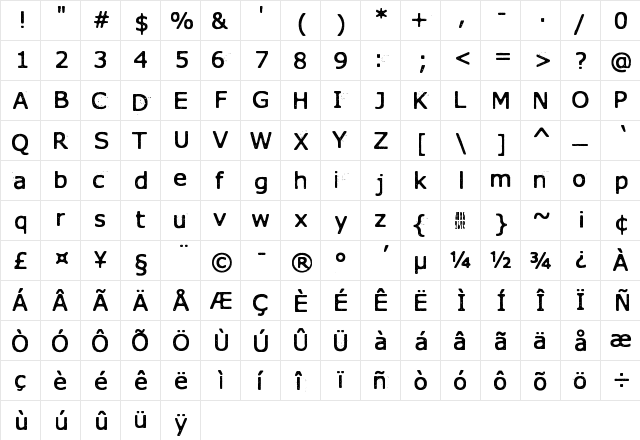 Xmas Year Zero Regular  glyph index