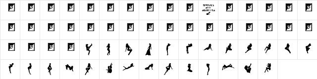 Darrians Sexy Silouettes Regular  glyph index