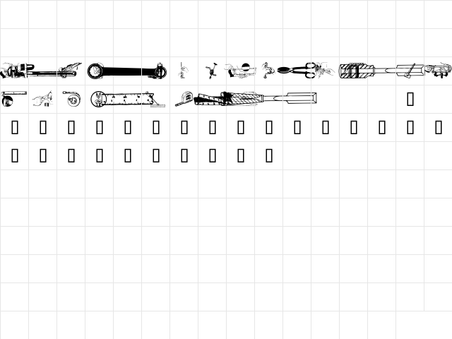 Handyman's Special Regular  glyph index