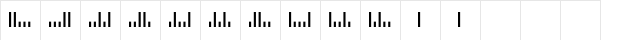 PostnetBars Regular  glyph index