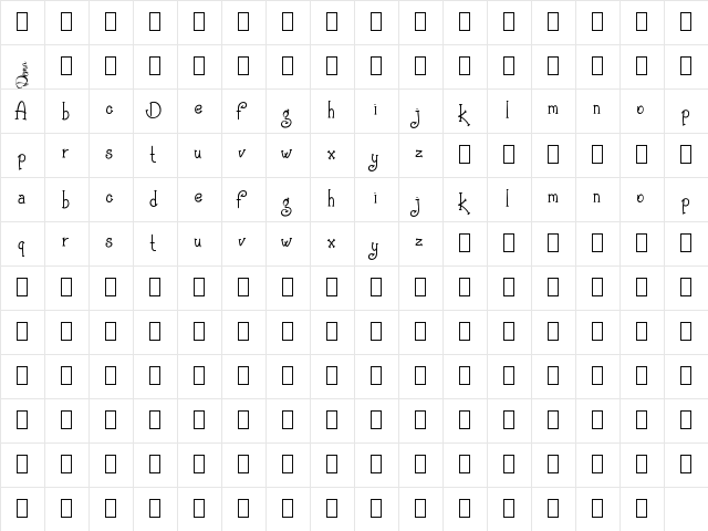 Agrifan Demo  glyph index
