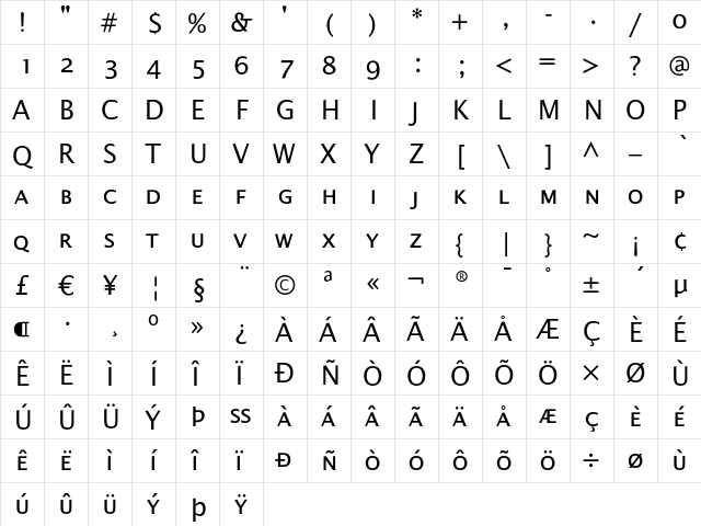 Alphabet4 SmallCaps  glyph index
