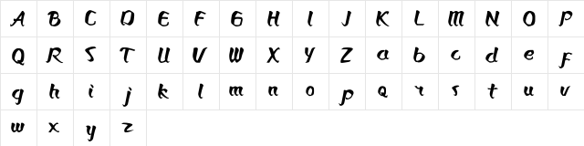 Bronkos Regular  glyph index