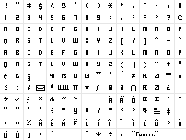 hooge 0857 Regular  glyph index