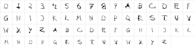 Blotto Regular  glyph index