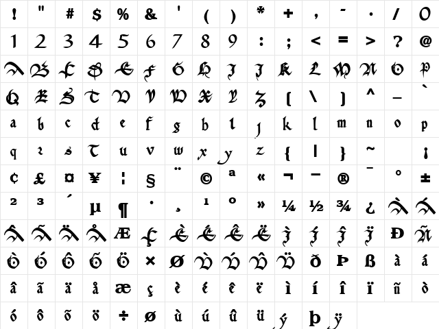 SocorroSSK Bold  glyph index