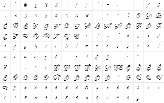 PhyllisIniDOu1 Regular  glyph index