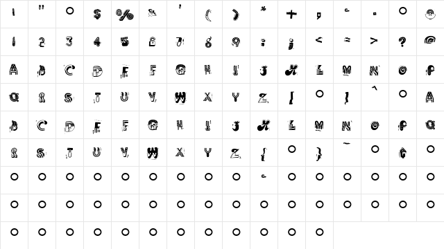 Nuthouse Medium  glyph index