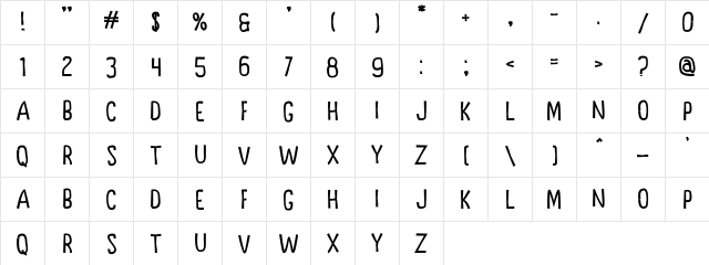 Triadi Regular  glyph index