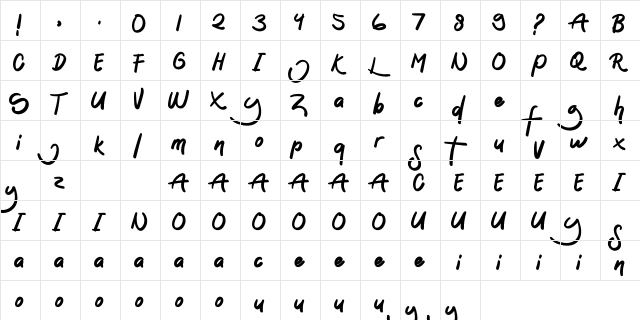 Sontoloyo Regular  glyph index