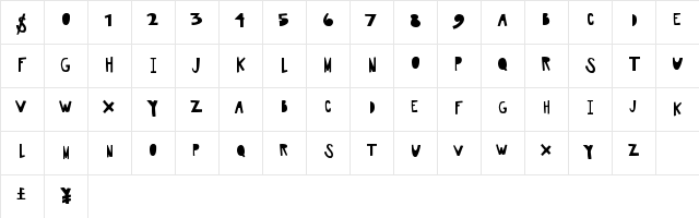 AwesomePlay Regular  glyph index