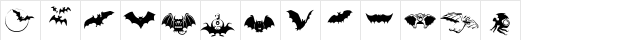 Halloween_Batty Regular  glyph index