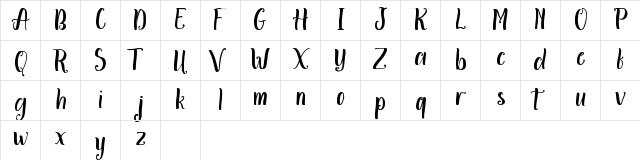Aminetta Regular  glyph index