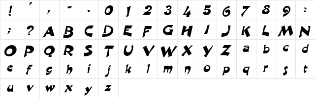 HepaticaDisplaySSK BoldItalic  glyph index
