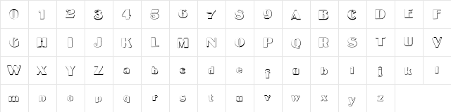 MateusBold Beveled Regular  glyph index