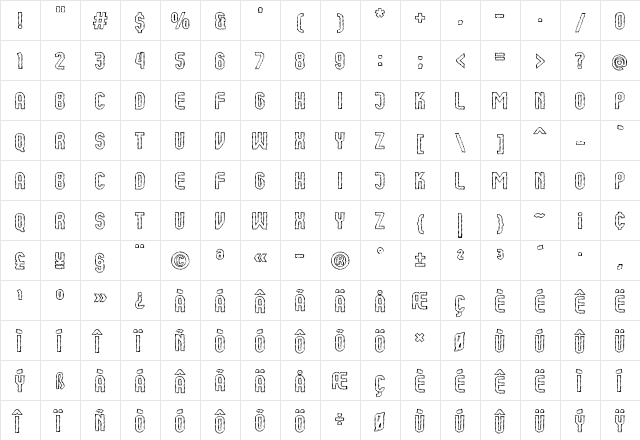 Kumba Sketch Outline  glyph index