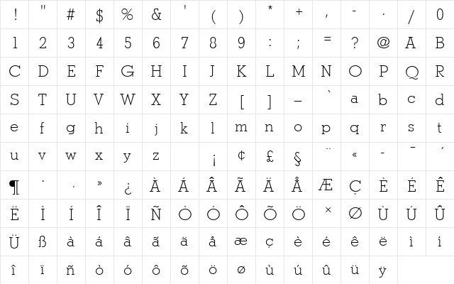 StymieTLigRo1 Regular  glyph index