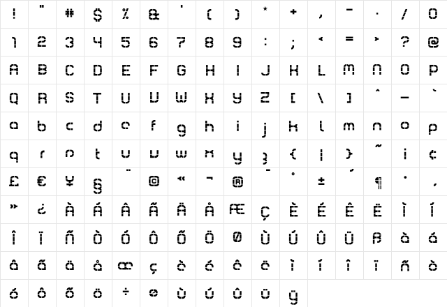 Comsat Station  glyph index