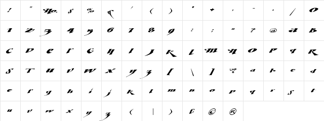 LHF Diptripflipfantasia Regular  glyph index