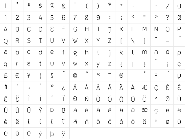 Dispose Light  glyph index