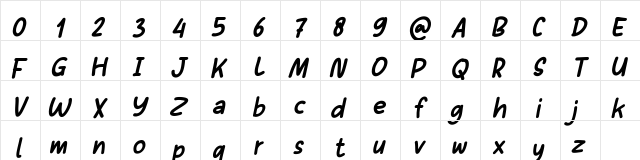 Sans Andreas Bold Italic  glyph index