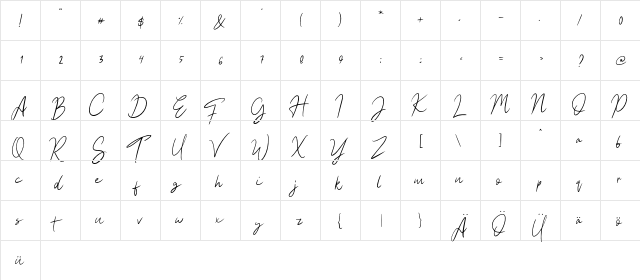 Hesgaki Regular  glyph index