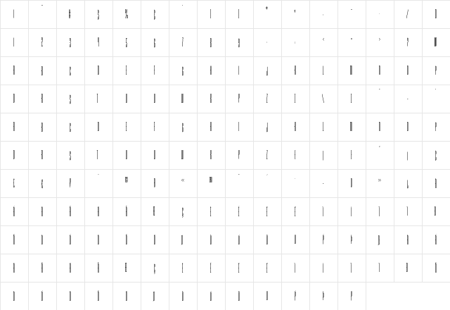 MacroscopicB Medium  glyph index