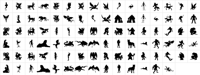 Imaginary Forces Regular  glyph index