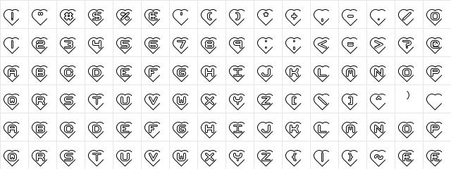 Hearts BRK Normal  glyph index