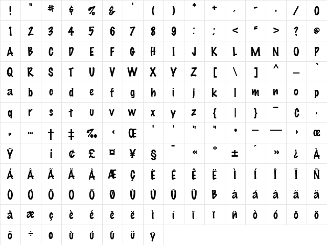 Antares Regular  glyph index