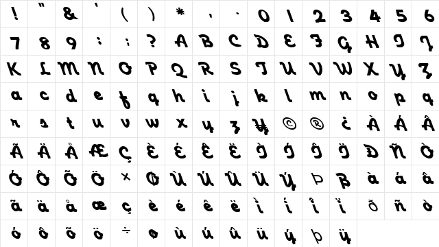 FZ SCRIPT 23 LEFTY Normal  glyph index