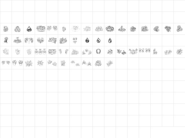 LSFlorals3 Regular  glyph index