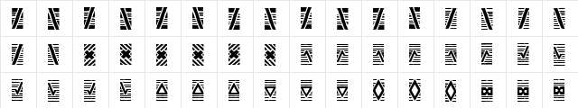 Stoned Regular  glyph index